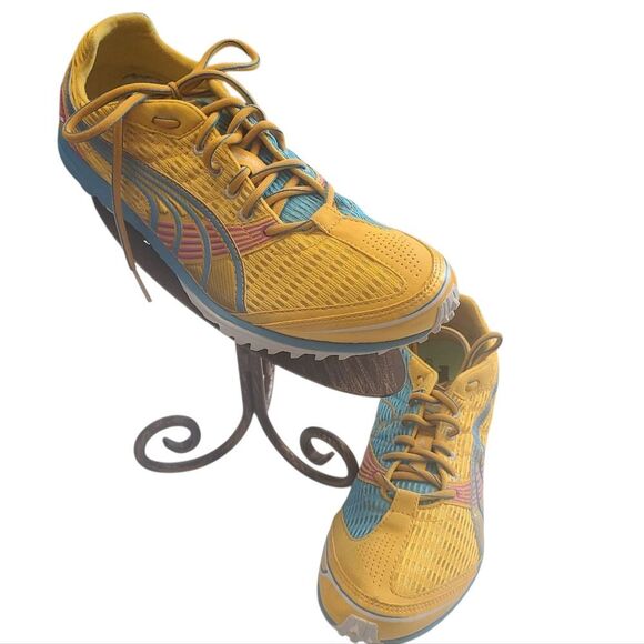 PUMA Sneakers Complete Model Yellow With Turquoise Laceup Women's Sz 9.5 - Picture 11 of 12